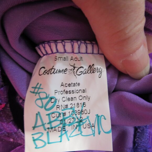 Costume Gallery Purple Ballet Tutu Velvet Sequins Ribbon Flowers Adult Small - Picture 11 of 11